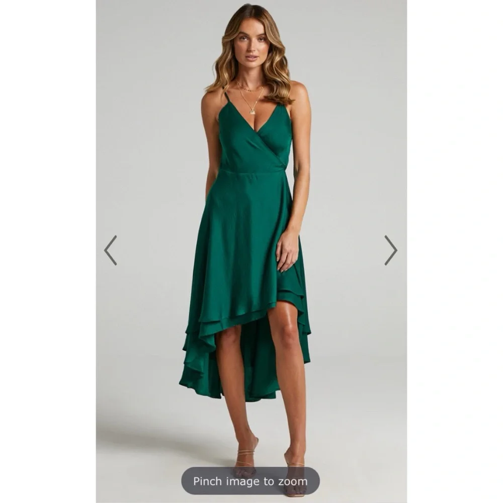 Showpo. Between Fantasy Midi High Low Wrap Dress - Picture 5 of 15